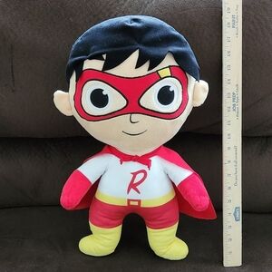 🎈 Ryan’s World Superhero Plush Toy – 18” with Red Cape and Mask Pre-Owned